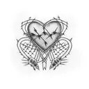 Barbed Wire heart tattoo design idea