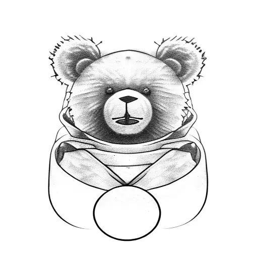teddy bear, sunrise east, tattoo design idea
