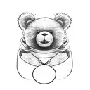 teddy bear, sunrise east, tattoo design idea