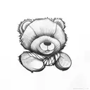 teddy bear, sunrise east, tattoo design idea