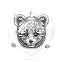 cute teddy bear, sunrise east, calico cat tattoo design idea