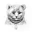 cute teddy bear, sunrise east, calico cat tattoo design idea