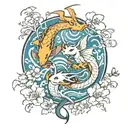 a dragonite and yachiru from bleach and blooming sakuras  tattoo design idea