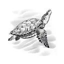 ocean with sea turtle tattoo design idea
