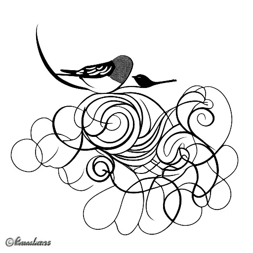 bird on single branch tattoo design idea