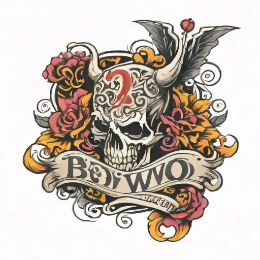 text: BNWO tattoo design idea