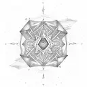 Abyss-inspired constellation with musical symbols tattoo design idea