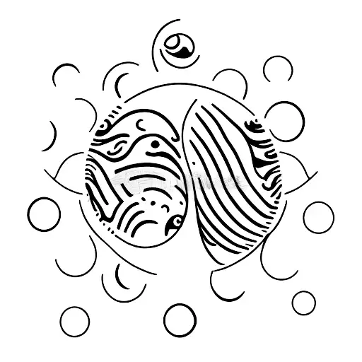 A minimalist tattoo of a crescent moon with small dog paw prints forming the shape of the moon tattoo design idea