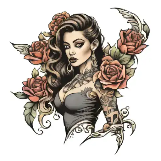 latina women tattoo design idea
