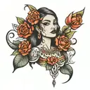 latina women tattoo design idea