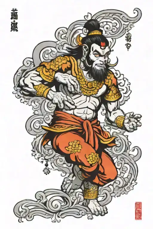 hanuman gada tattoo design idea