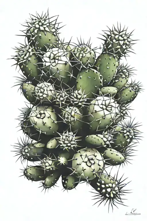 Cactus protected tattoo design idea