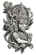 hanuman gada tattoo design idea