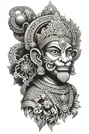 hanuman gada tattoo design idea