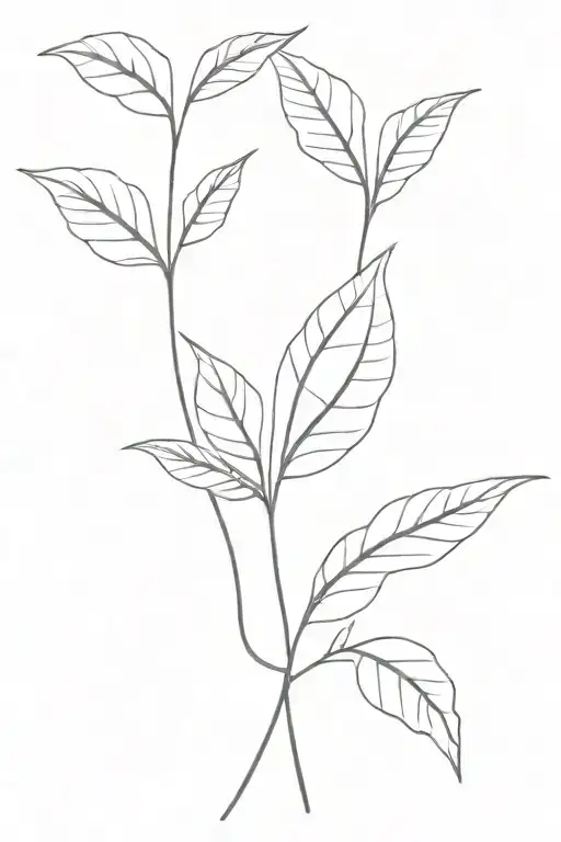 two leafs growing besides tattoo design idea