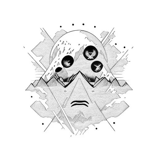 zoro roronoa with mountain and sun tattoo design idea