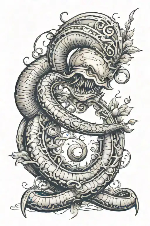 Worm wild bow tattoo design idea