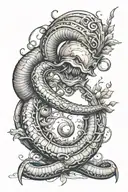 Worm wild bow tattoo design idea