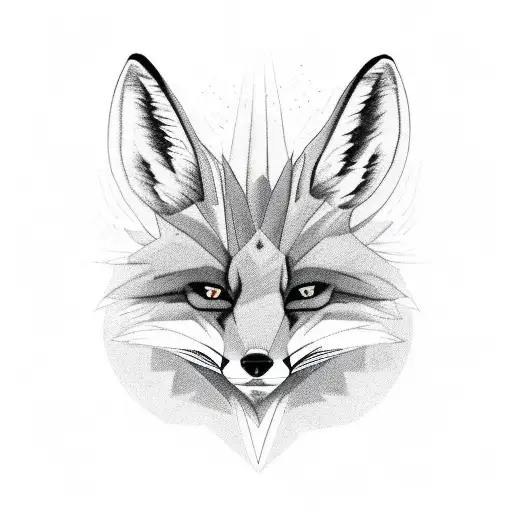 A realistic portrait of a fierce-looking raposa (fox) wearing a Cruzeiro scarf, symbolizing loyalty and pride tattoo design idea