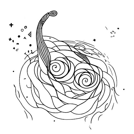 sol,  aurora, musica e arvore da vida tattoo design idea