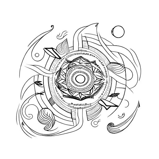 sol e aurora tattoo design idea
