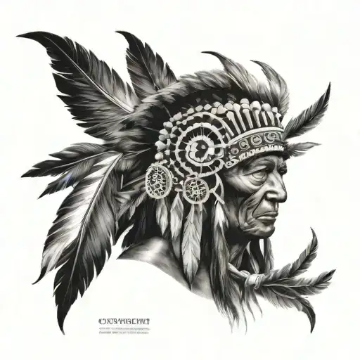 choctaw tribe style black tattoo design idea