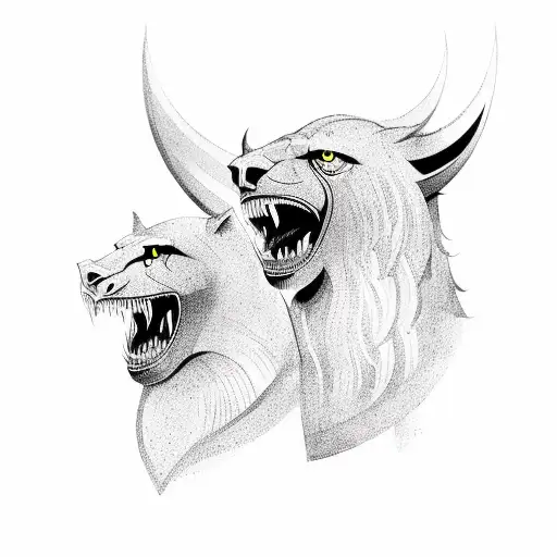 two fierce Anglo Saxon warriors tattoo design idea