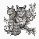 represents family in drawing tattoo design idea