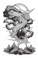 semicolon and thunder lightning tattoo design idea