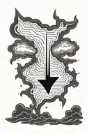 semicolon and thunder lightning tattoo design idea