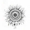 sunflower afrocentric water  tattoo design idea