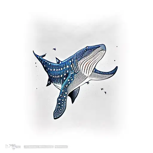  whale shark pattern band tattoo design idea
