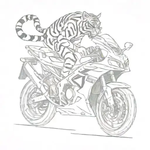 tiger riding a yamaha r1 tattoo design idea