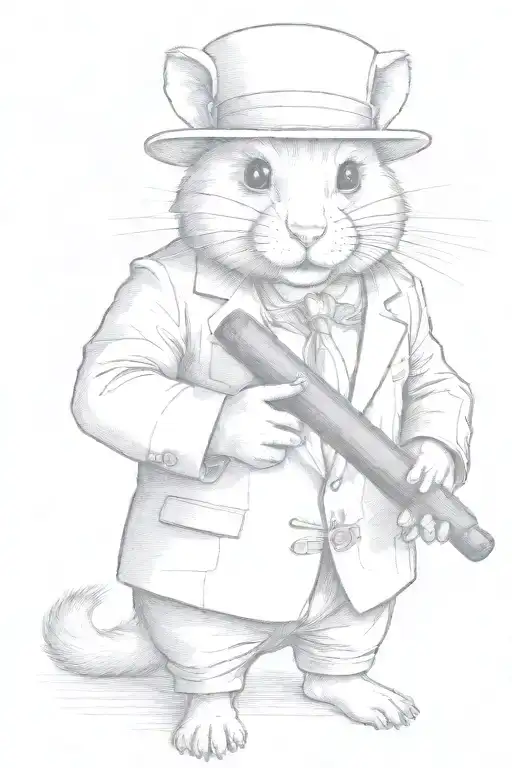 put a cigar in the hamsters mouth tattoo design idea