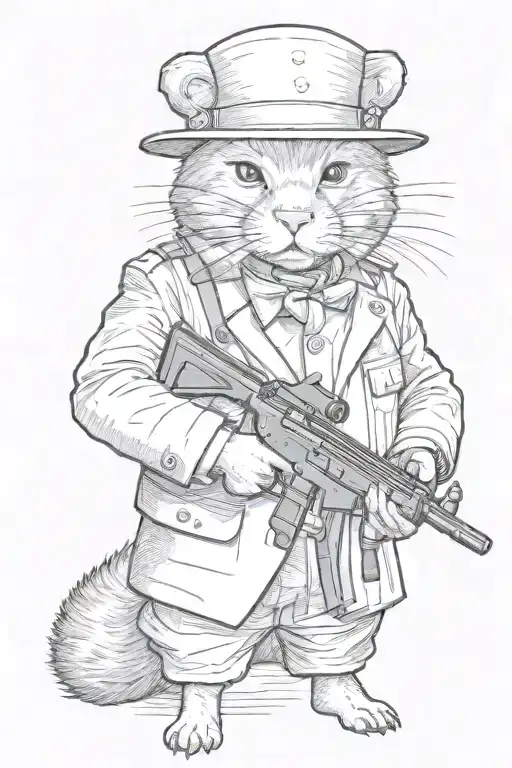 change the rifle for a Tommy gun and make it cleaner tattoo design idea