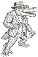 mobster alligator full body tattoo design idea