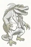 mobster alligator full body tattoo design idea