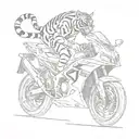 tiger riding a yamaha r1 tattoo design idea