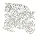 tiger riding a yamaha r1 tattoo design idea