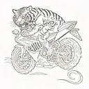 tiger riding a yamaha r1 tattoo design idea