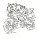 tiger riding a yamaha r1 tattoo design idea