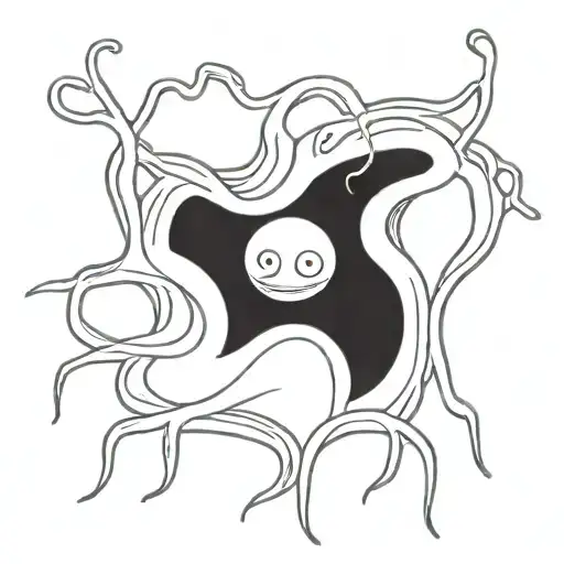 Tentacles coming out of a black hole tattoo design idea