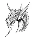 Dragon lightning bolt tattoo design idea