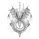 Dragon lightning bolt tattoo design idea