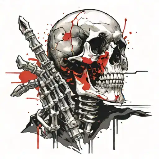skeleton in the right hand tattoo design idea
