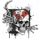 skeleton in the right hand tattoo design idea