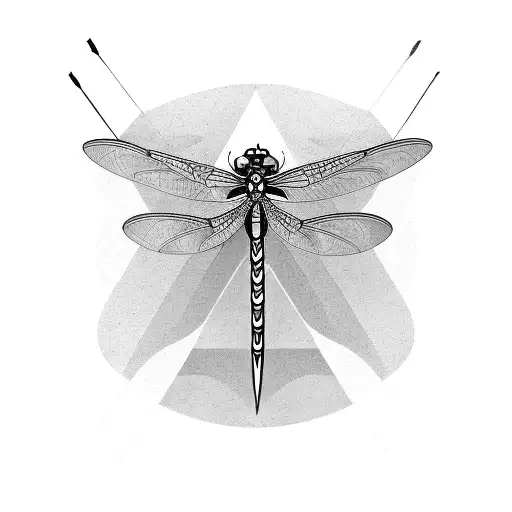 Dragonfly Swords snake and crane tattoo design idea