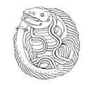 moray eel eating its tail ouroboros style tattoo design idea