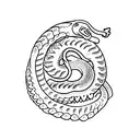 moray eel eating its tail ouroboros style tattoo design idea