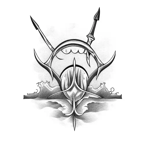 Ahab's whaling harpoon tattoo design idea